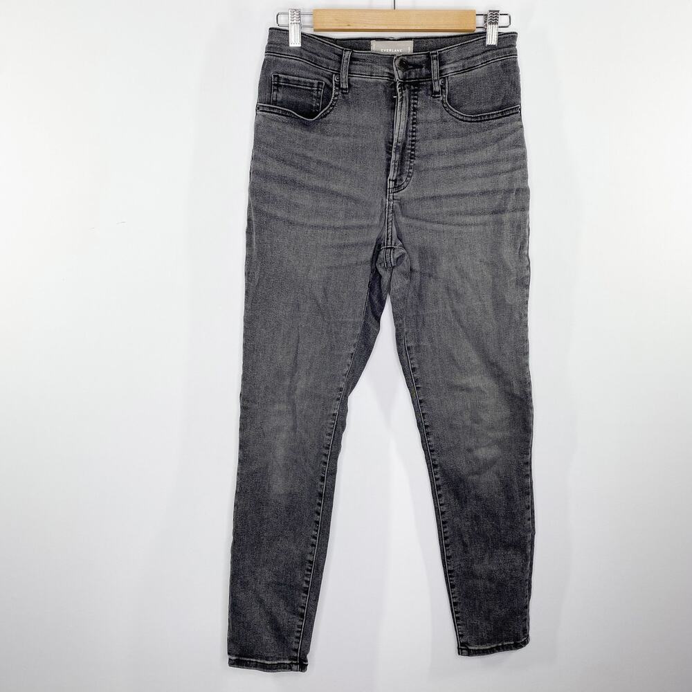 Everlane High Rise Grey Washed Denim Cotton Blend Jeans Women's Size 28 Regular